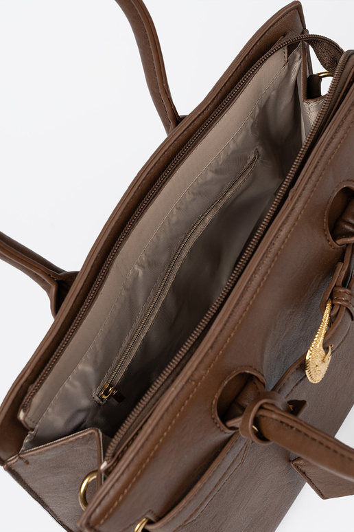 Hnedá Kabelka s ozdobnou sponou In zlatám kolorze