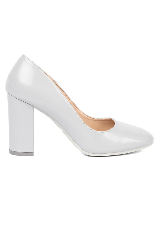 Šedá Lakované vysoké podpätky