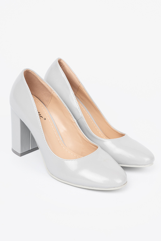 Šedá Lakované vysoké podpätky