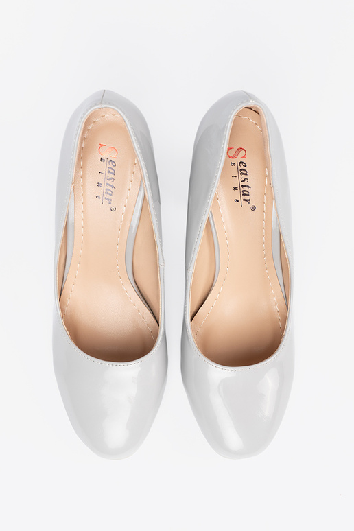 Šedá Lakované vysoké podpätky