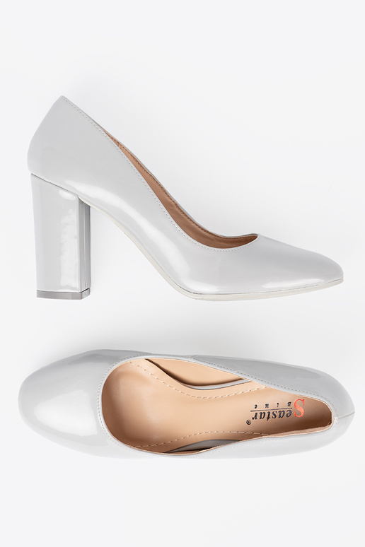 Šedá Lakované vysoké podpätky