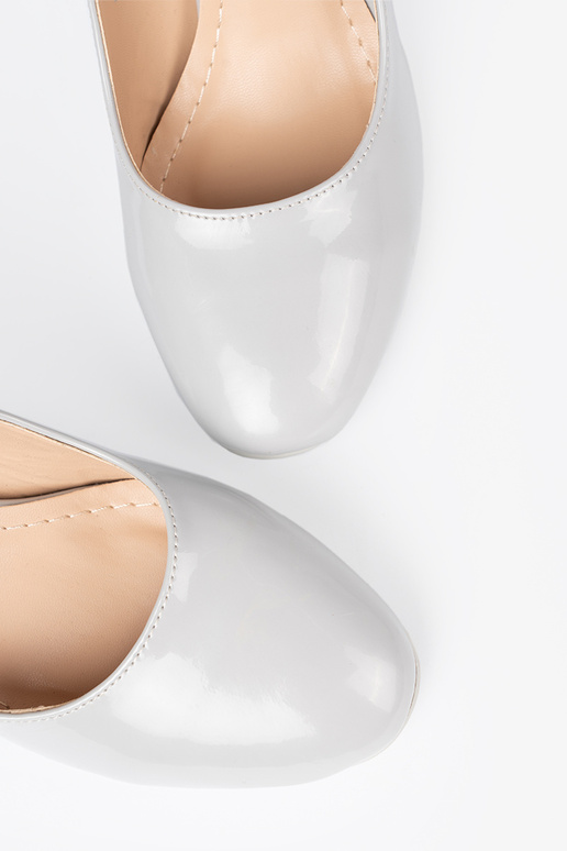 Šedá Lakované vysoké podpätky