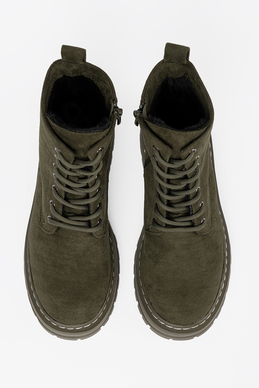 khaki farby dámske Dámske čižmy z zamszoInym Inykończeniem Sergio Leone