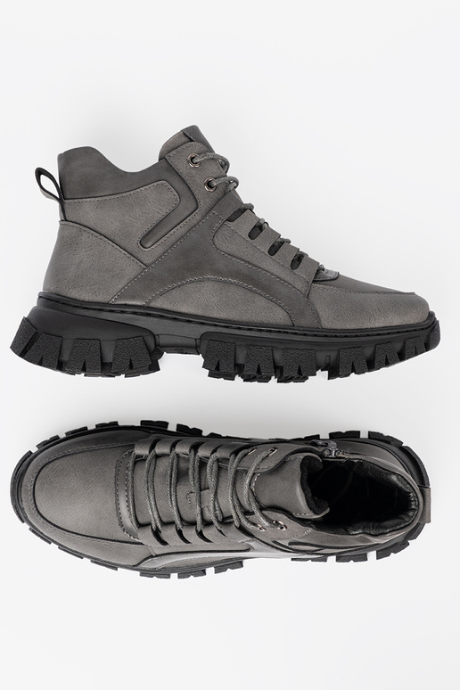 sivá čipkovaný Dámske čižmy z grubą podeszIną Sergio Leone