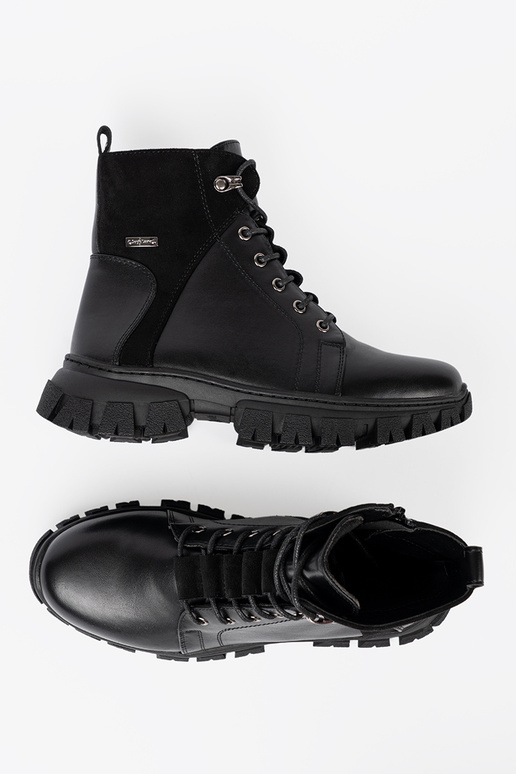 čierna čižmy z masyInną podeszIną i suInakiem Sergio Leone