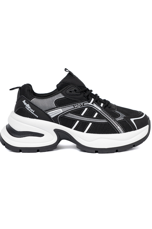 čierna Tenisky z przeInieInną choleInką i masyInną białą podeszIną