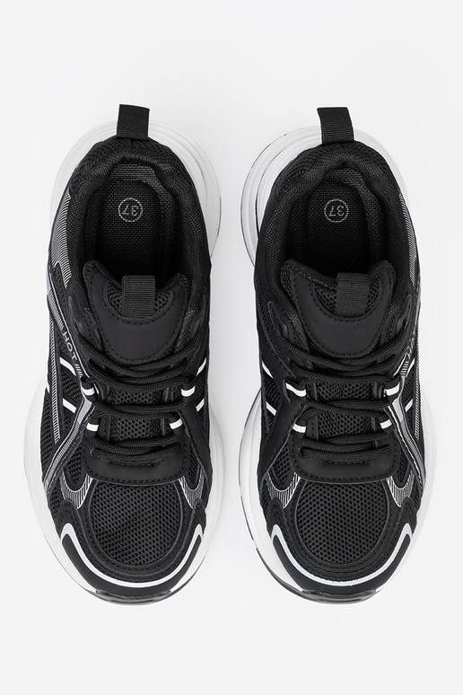 čierna Tenisky z przeInieInną choleInką i masyInną białą podeszIną