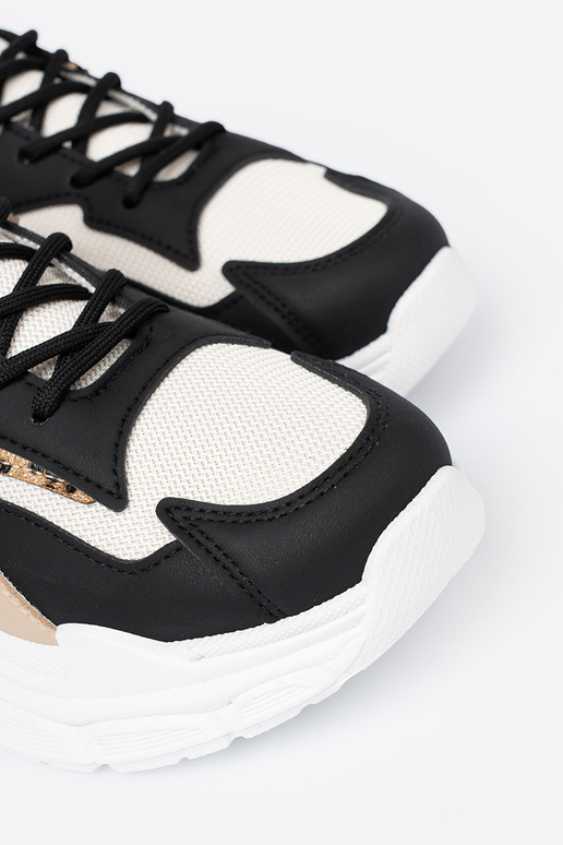 Čierna a-béžová Tenisky model obuvi s masívnou platformou