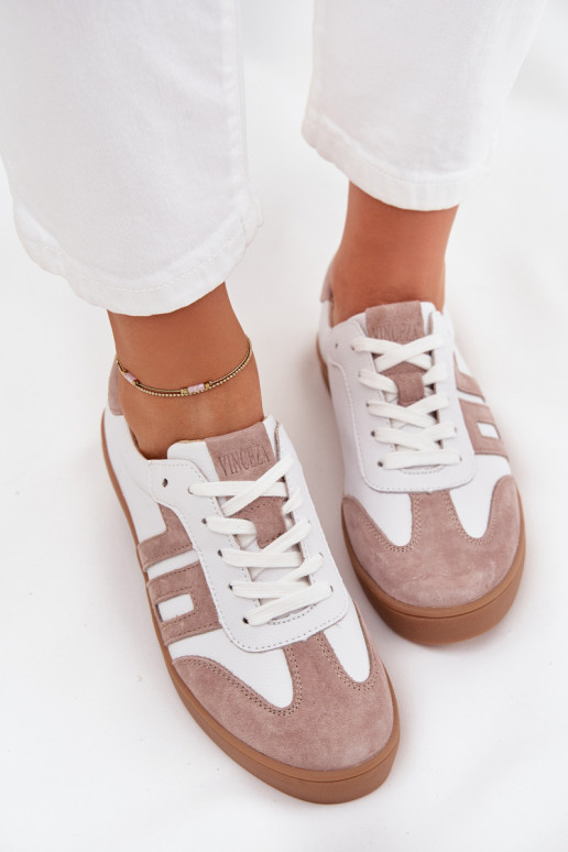 Kožené Tenisky model obuvi Dámske Vinceza 79557 biely-béžová