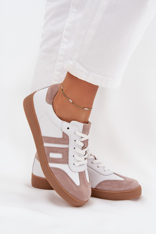 Kožené Tenisky model obuvi Dámske Vinceza 79557 biely-béžová