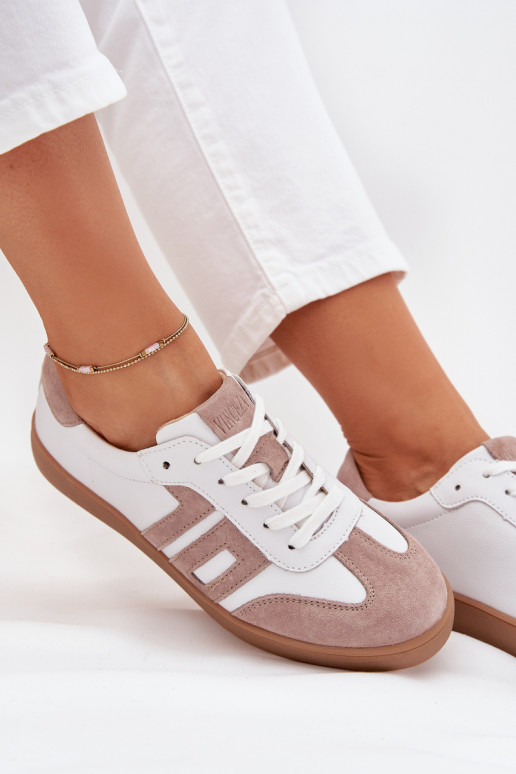 Kožené Tenisky model obuvi Dámske Vinceza 79557 biely-béžová