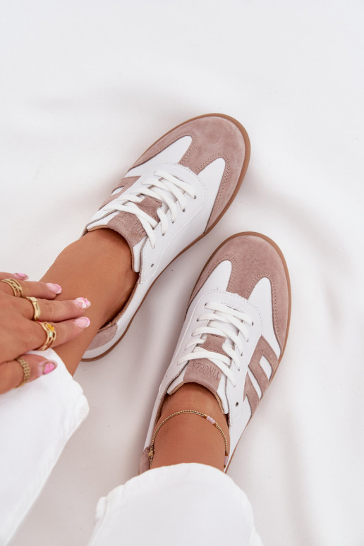 Kožené Tenisky model obuvi Dámske Vinceza 79557 biely-béžová