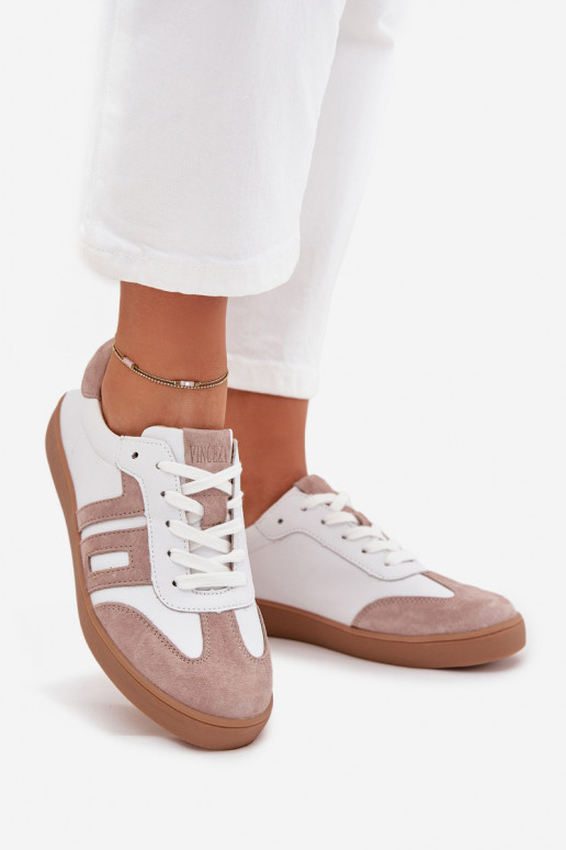 Kožené Tenisky model obuvi Dámske Vinceza 79557 biely-béžová