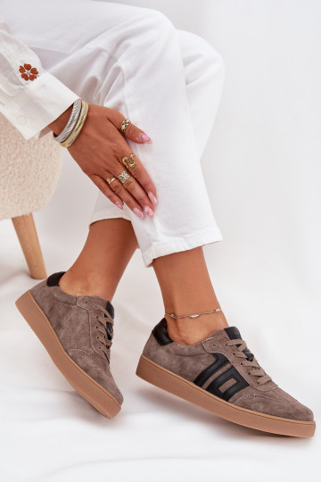 zo semišu Tenisky model obuvi Dámske Vinceza 79557 béžová