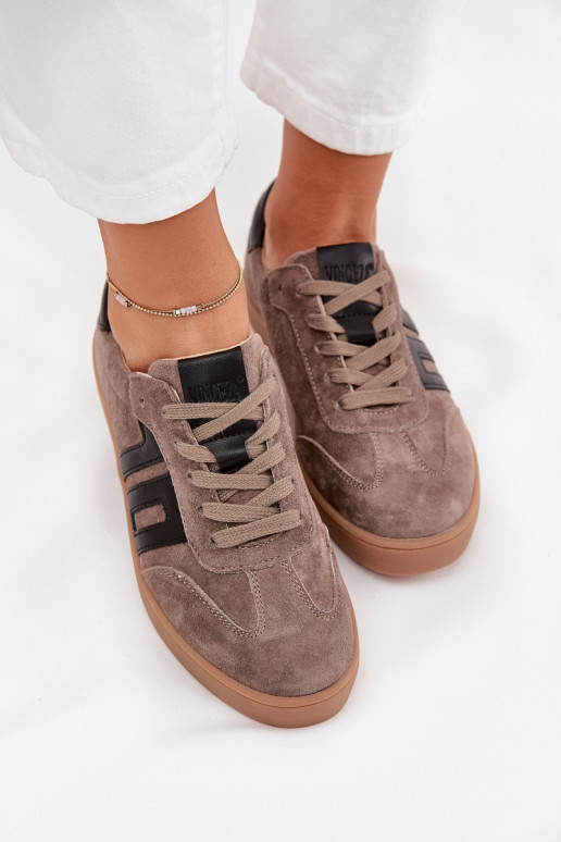 zo semišu Tenisky model obuvi Dámske Vinceza 79557 béžová