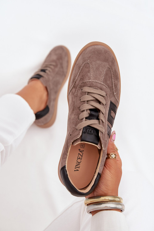 zo semišu Tenisky model obuvi Dámske Vinceza 79557 béžová