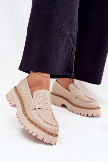 Dámske mokasíny na platforme A Ploché Pätky Big Star NN274050 béžová