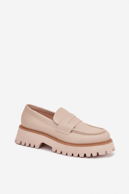 Dámske mokasíny na platforme A Ploché Pätky Big Star NN274050 béžová