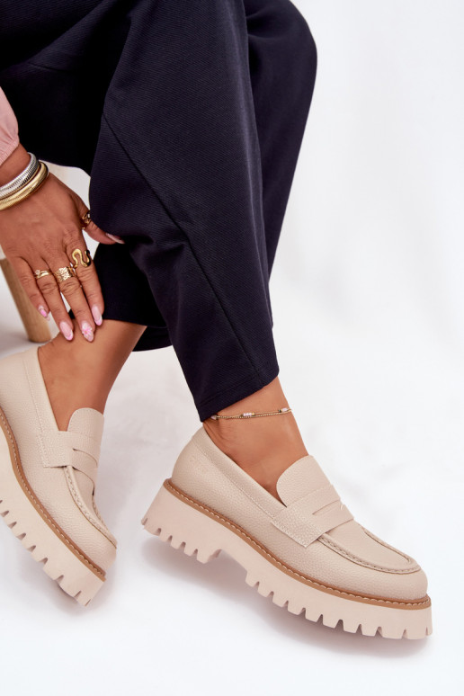 Dámske mokasíny na platforme A Ploché Pätky Big Star NN274050 béžová