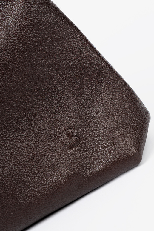 Elegantný Hnedá Kabelka z kosmetyczką In środku