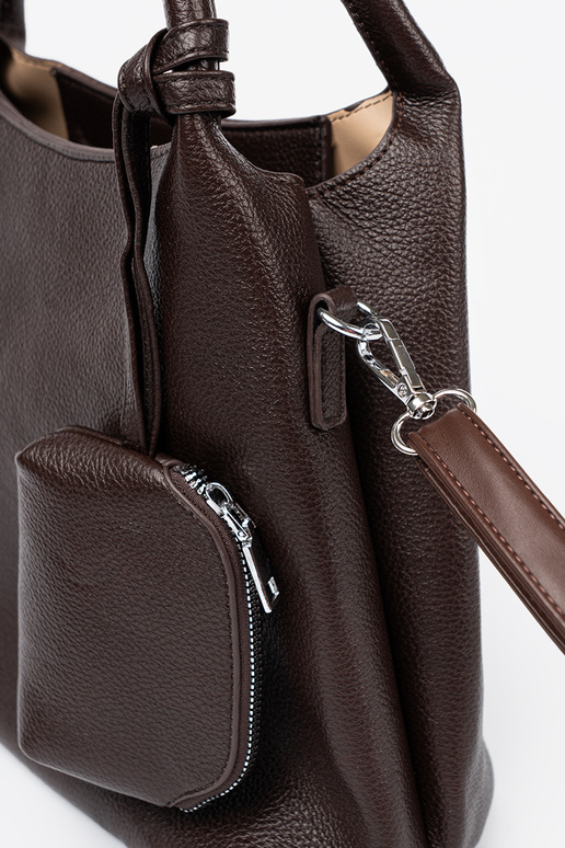 Elegantný Hnedá Kabelka z kosmetyczką In środku