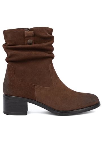 Hnedá farba kožené čižmy s volánovým zvrškom Sergio Leone 2