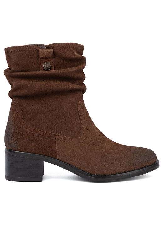 Hnedá farba kožené čižmy s volánovým zvrškom Sergio Leone