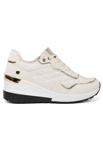 béžová Tenisky z połyskującymi zlatámi akcentami 2