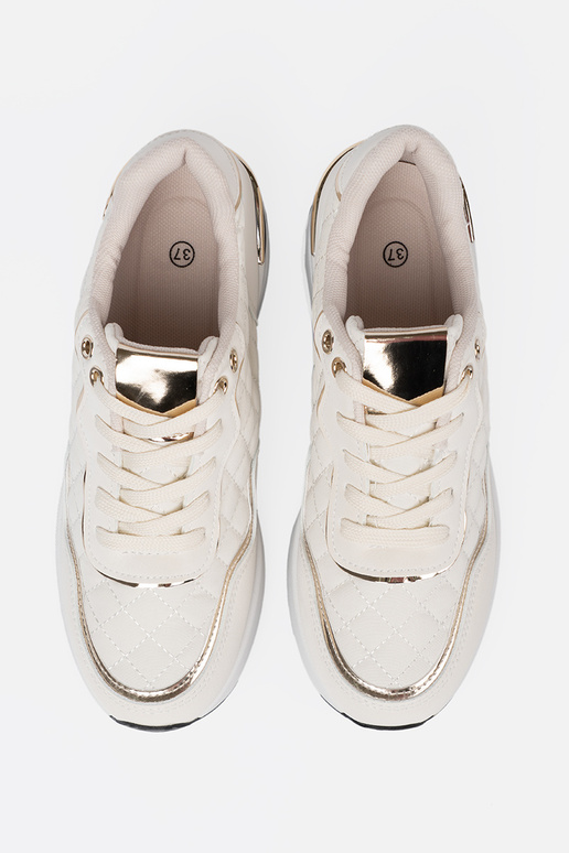 béžová Tenisky z połyskującymi zlatámi akcentami