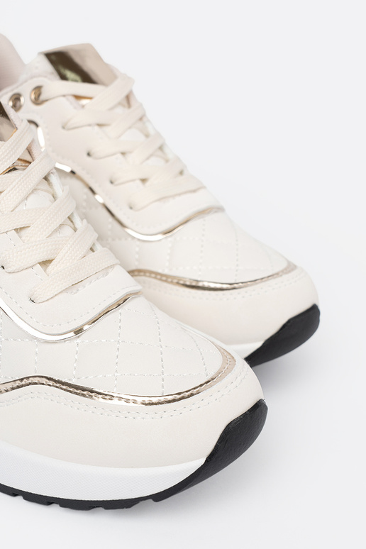 béžová Tenisky z połyskującymi zlatámi akcentami