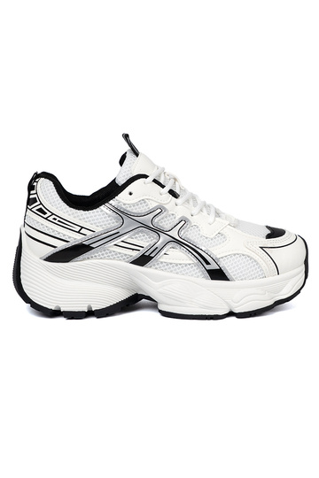 biely-čierna pohodlné Tenisky s mriežkou 2