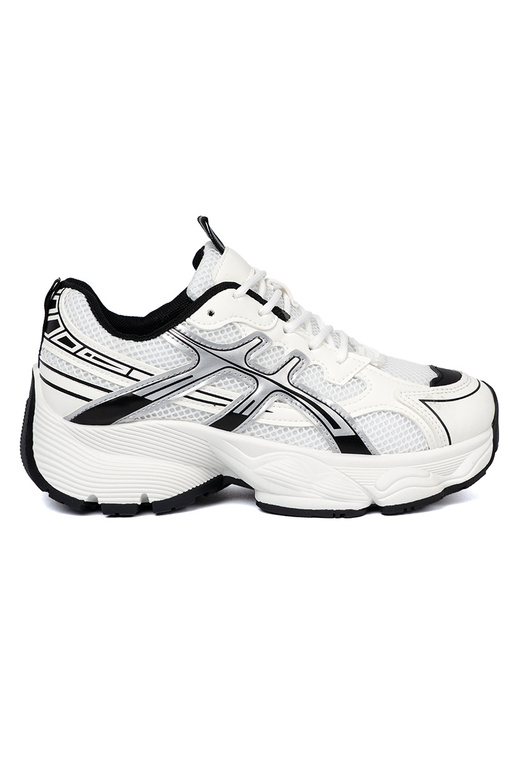 biely-čierna pohodlné Tenisky s mriežkou