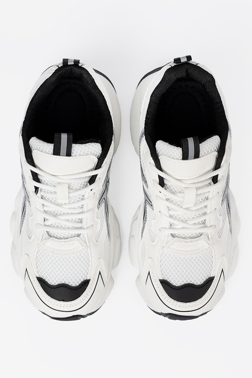 biely-čierna pohodlné Tenisky s mriežkou