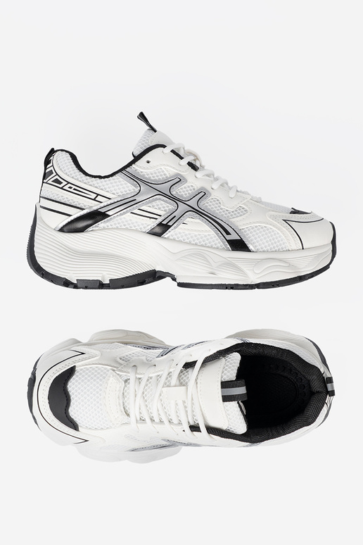 biely-čierna pohodlné Tenisky s mriežkou