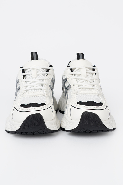 biely-čierna pohodlné Tenisky s mriežkou