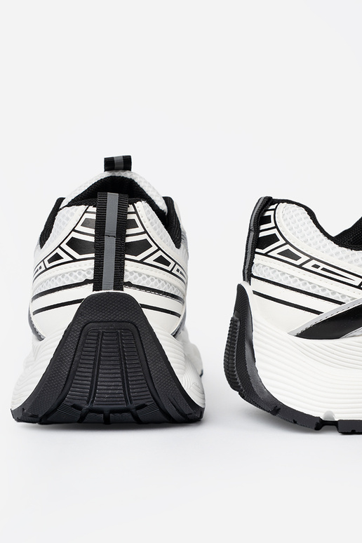 biely-čierna pohodlné Tenisky s mriežkou