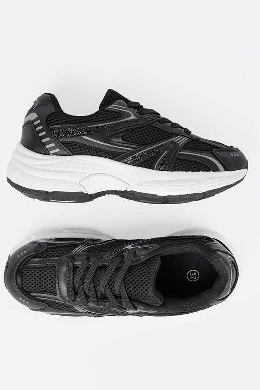 čierna Tenisky so sieťovinou i białą podeszIną