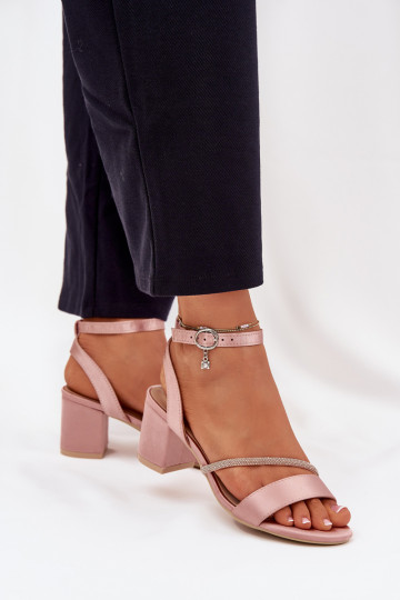 Ružové dámske vysoké podpätky s trblietavými detailmi, Vinceza 20268 2