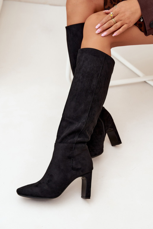 dámske čižmy s podpätkami zahriať sa čierna Zamira