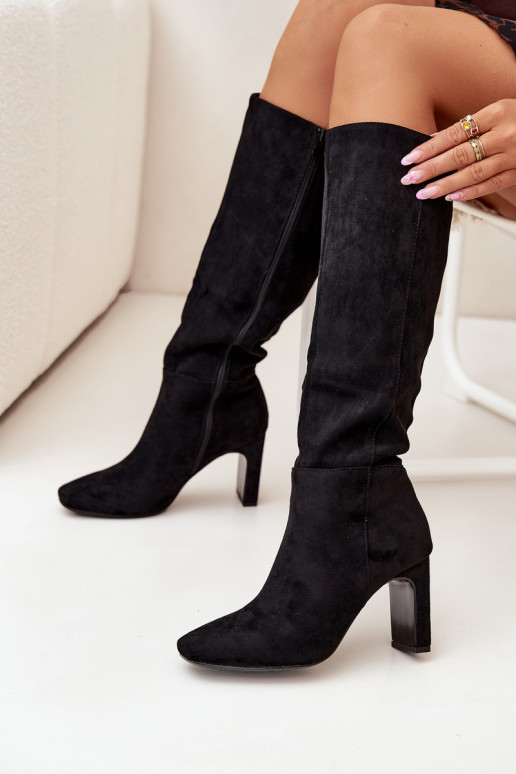 dámske čižmy s podpätkami zahriať sa čierna Zamira