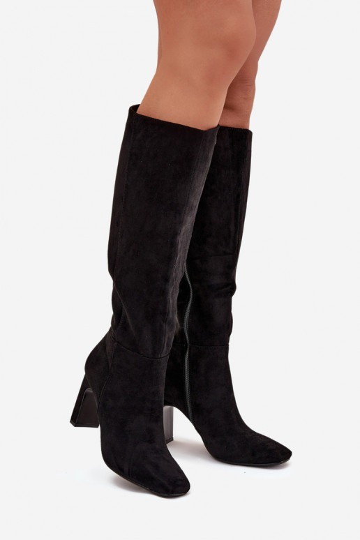dámske čižmy s podpätkami zahriať sa čierna Zamira