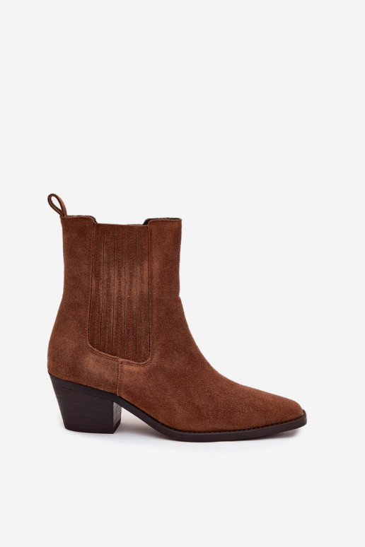 zo semišu Čižmy s oteplením vo vnútri Hnedá farba Arelia