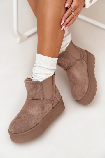 Dámske SnehuleElastyczną INstaInką khaki farby Kiora