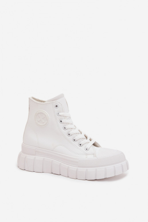zahriať sa ležérne topánky s čižmami Dámske s platformou Zamknúť biela farba Sarira