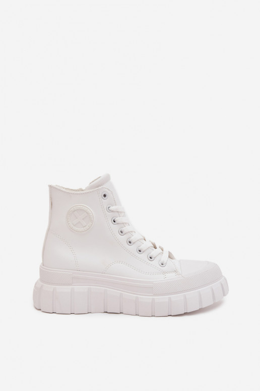 zahriať sa ležérne topánky s čižmami Dámske s platformou Zamknúť biela farba Sarira