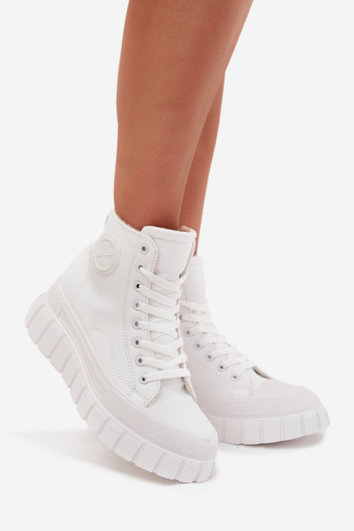 zahriať sa ležérne topánky s čižmami Dámske s platformou Zamknúť biela farba Sarira