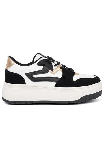 Čierna a biela farba Tenisky ze zlatámi detalami 2