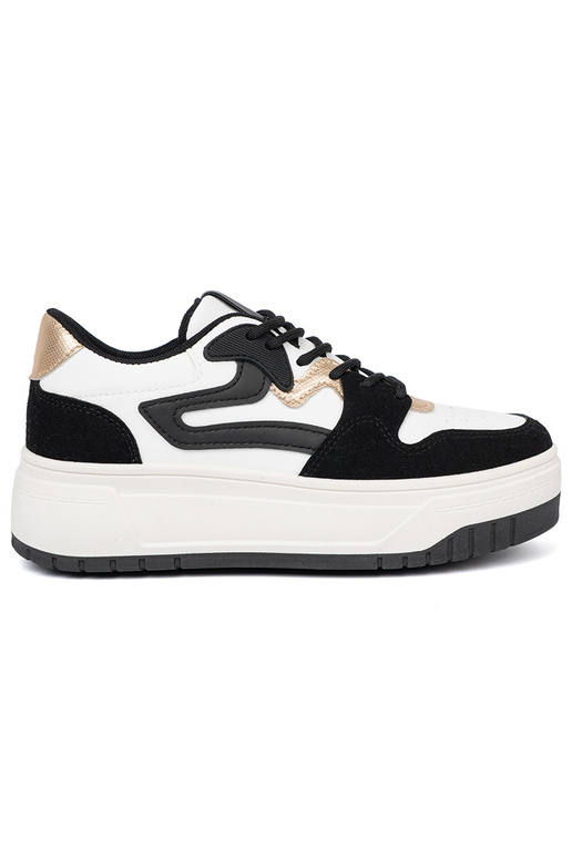 Čierna a biela farba Tenisky ze zlatámi detalami