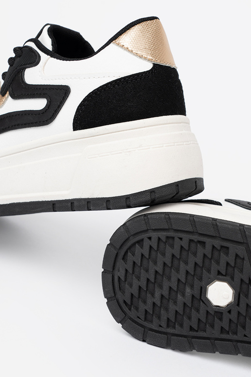 Čierna a biela farba Tenisky ze zlatámi detalami