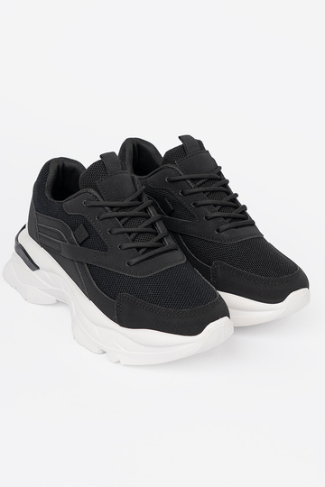 čierna športu Tenisky na grubej biela farbaj podeszInie